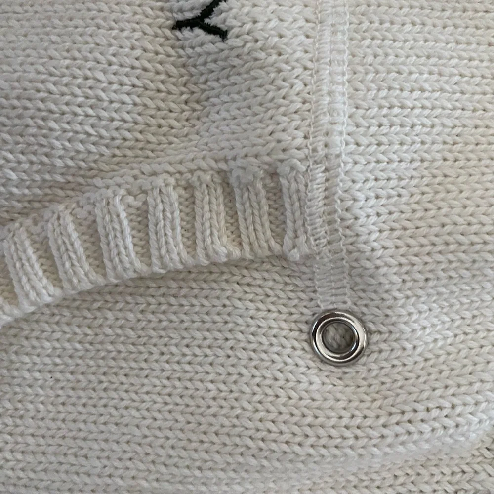 DKNY Full Zip Cotton Sweater Cardigan Off White and Olive Kids size 2T